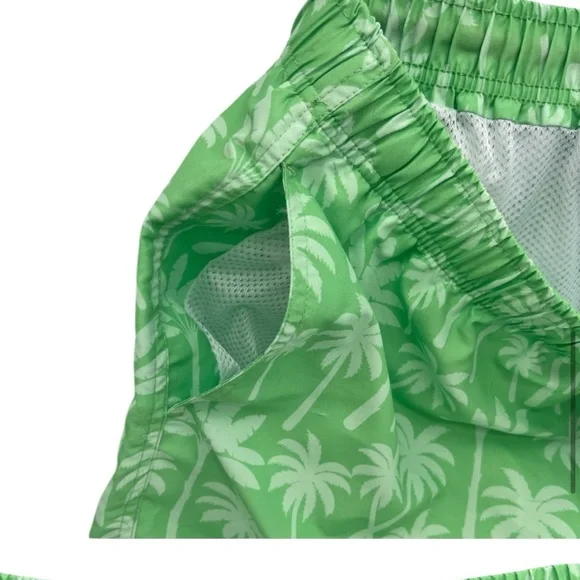 FRANKS mens XL palm tree Sage green print swim shorts trunks w mesh support - Picture 10 of 15